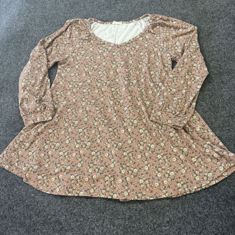 Be Stage Womens Size Medium Floral Babydoll Cotton Shirt